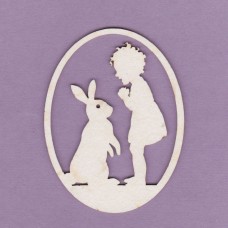 Boy and bunny Easter egg - 0171 Cardboard